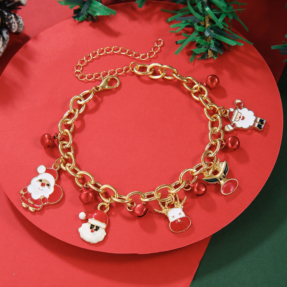 Creative Christmas Metal Chain Bracelet For Women Men Santa Claus Christmas Tree Snowflake Snowman Pearl Bangles New Year Gifts Creative Christmas Metal Chain Bracelet For Women Men Santa Claus Christmas Tree Snowflake Snowman Pearl Bangles New Year Gifts